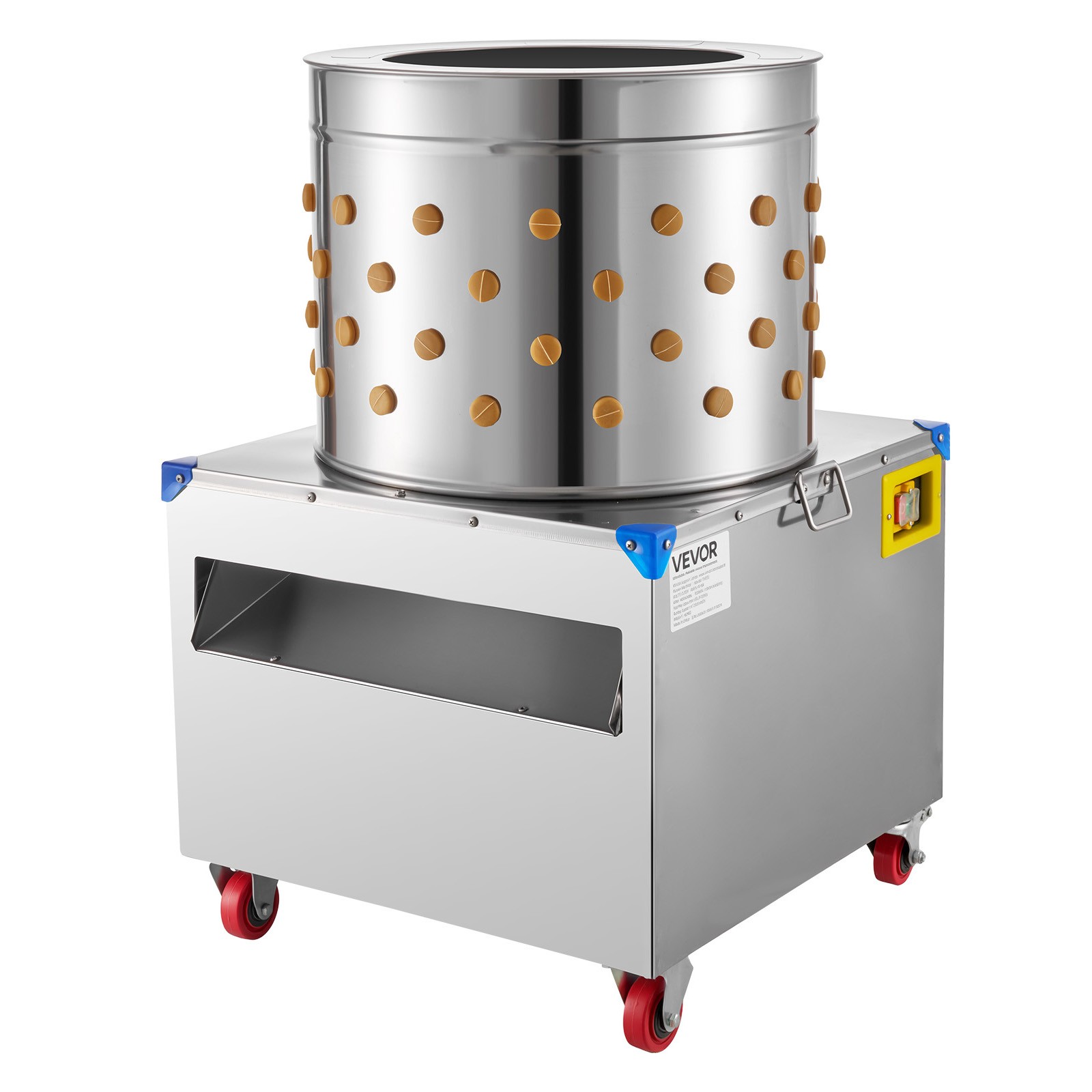 VEVOR 19.7″ Electric Chicken Plucker Machine 1500W & 275RPM 106 Fingers & Wheels