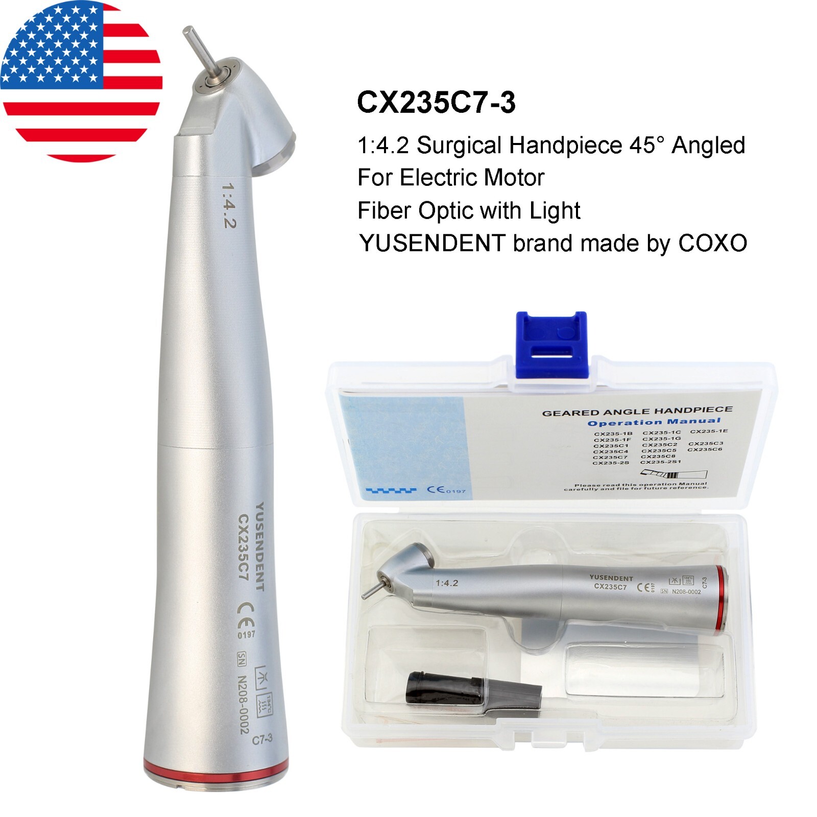 COXO Dental Contra Angle Endo Implant Electric Handpiece 1:1 1:5 20:1 10:1 6:1