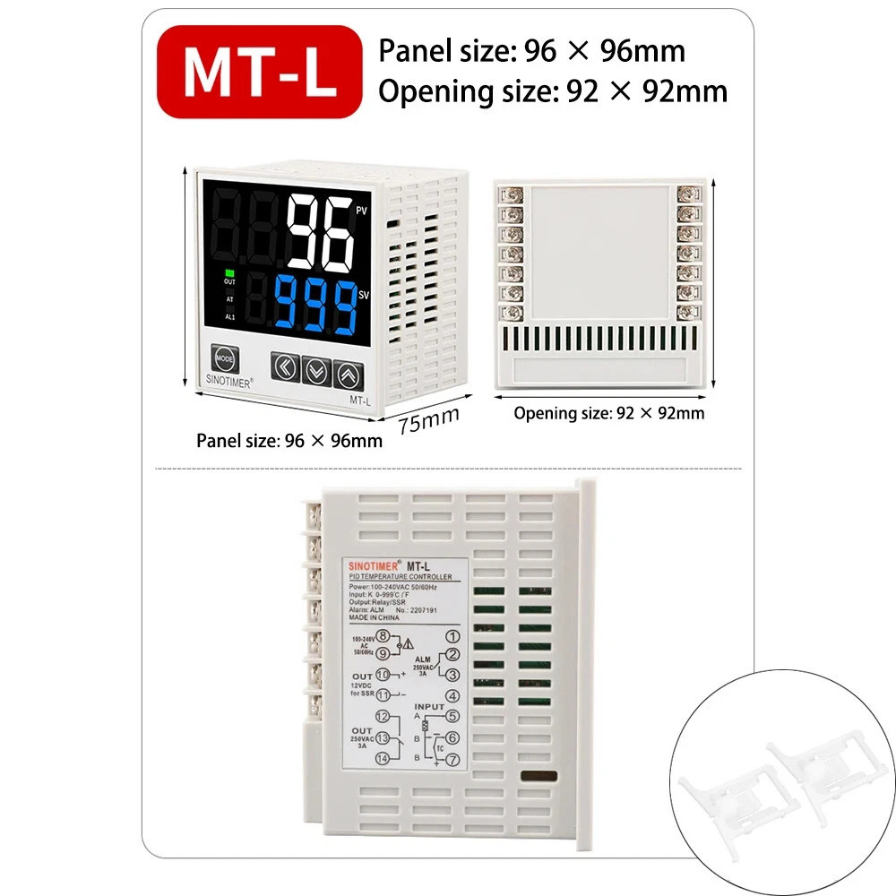 Digital PID Temperature Controller Thermostat Fahrenheit Relay/SSR AC 100V-240V