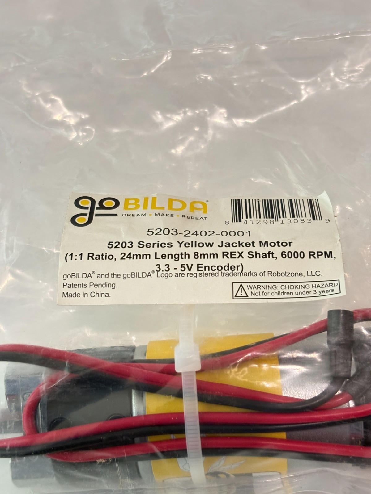 New goBilda 5203 Yellow Jacket Planetary Gear Motor 8mm REX 24mm Length Shaft *