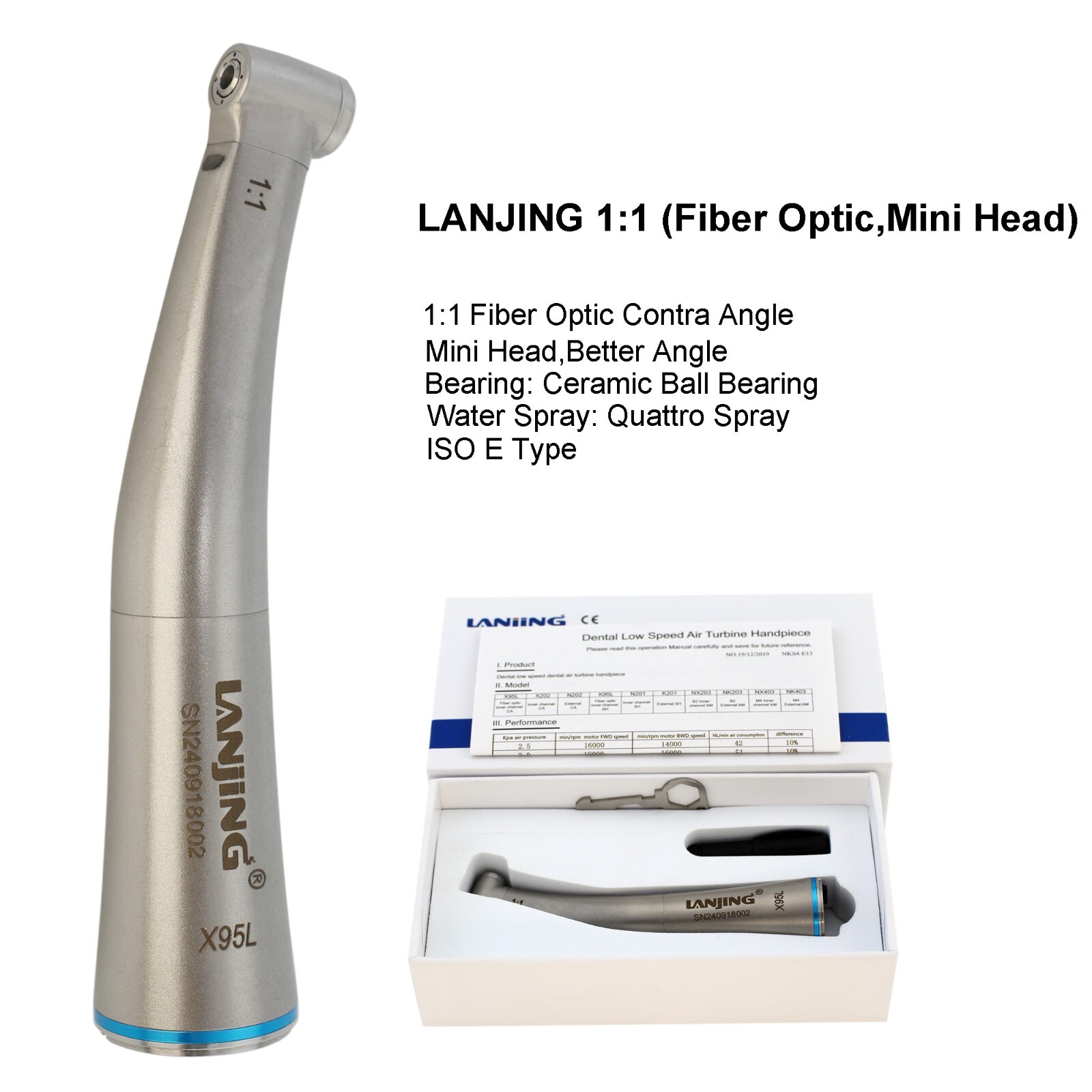 Dental Electric Handpiece 1:5 1:1 1:4.2 Contra Angle Surgical Increasing LED NSK