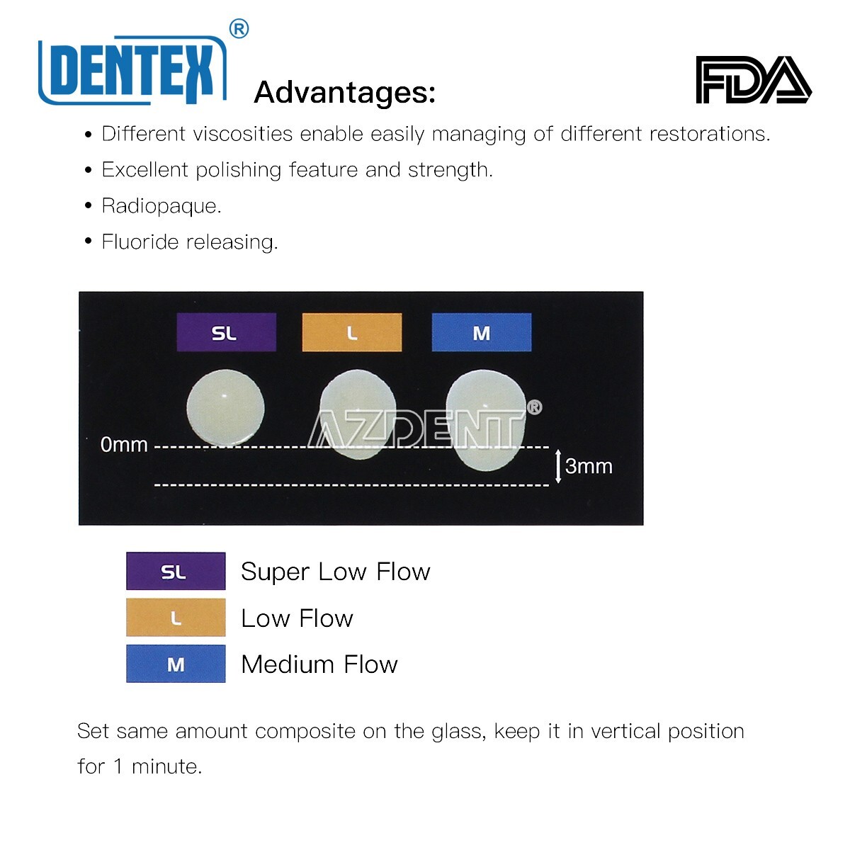 Dentex Dental Universal /Flowable Medium Flow Light Cure Composite Resin Refill