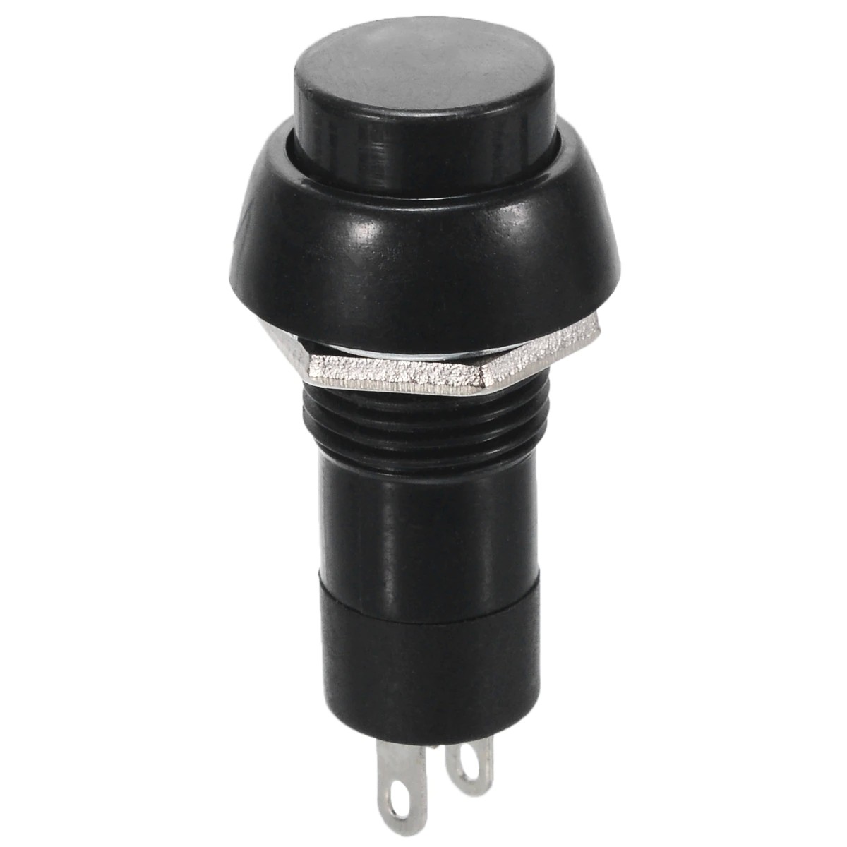 10x On/Off Push Button Bolt-On Switch Black Button Push-To-Make Self-Locking 12V
