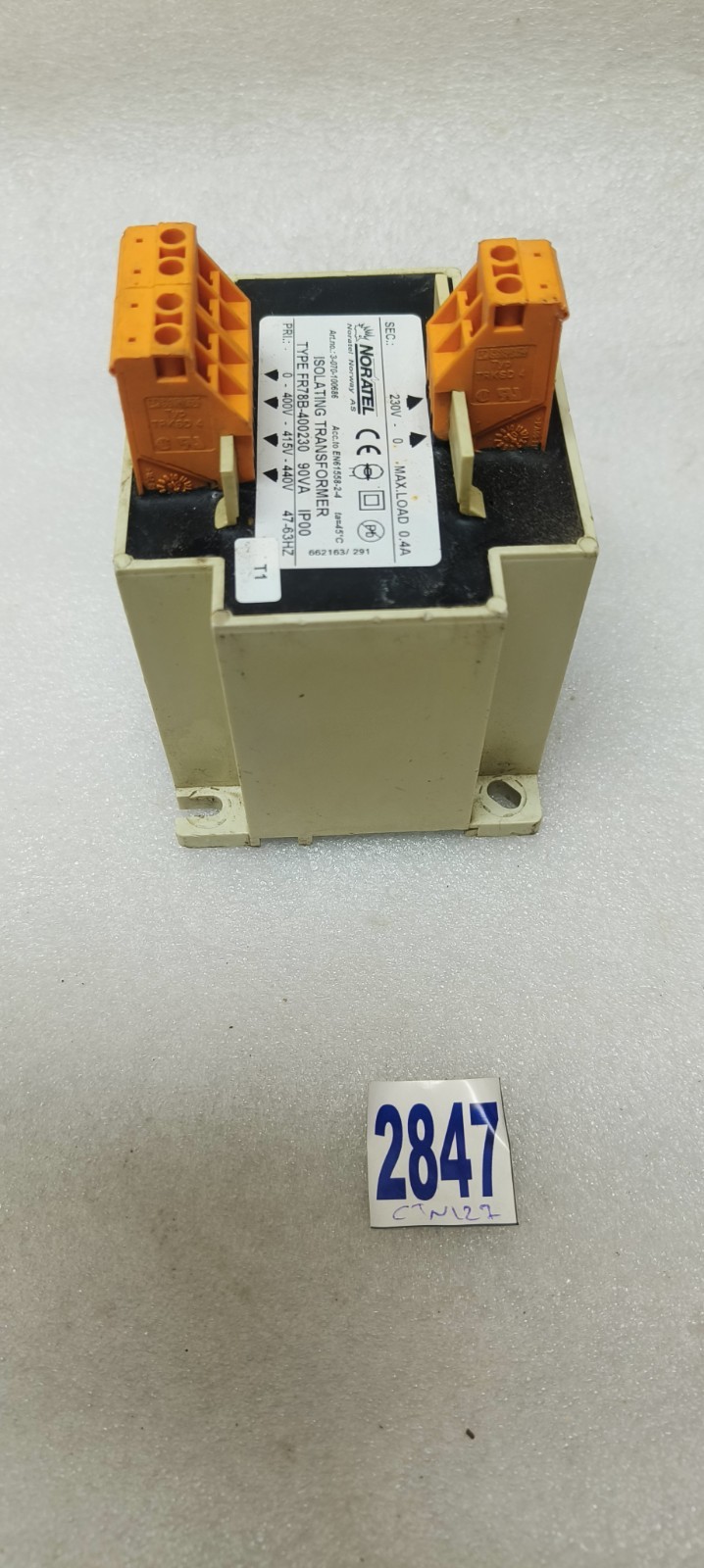 NORATEL ISOLATING TRANSFORMER Type.FR78B-400230 90VA (FREE FAST SHIPPING