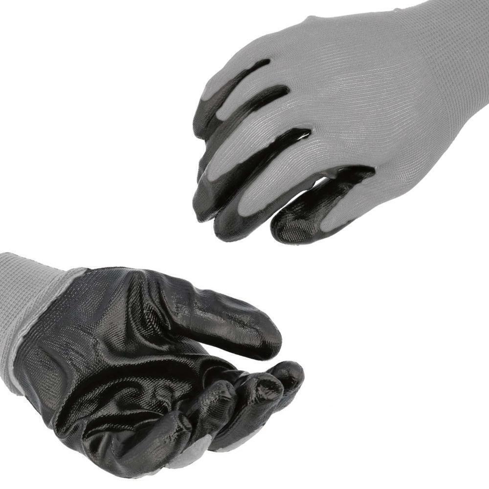 Grey Nitrile Dipped Cut Resistant Industrial Work Gloves, Size: S/M/L/XL/2XL