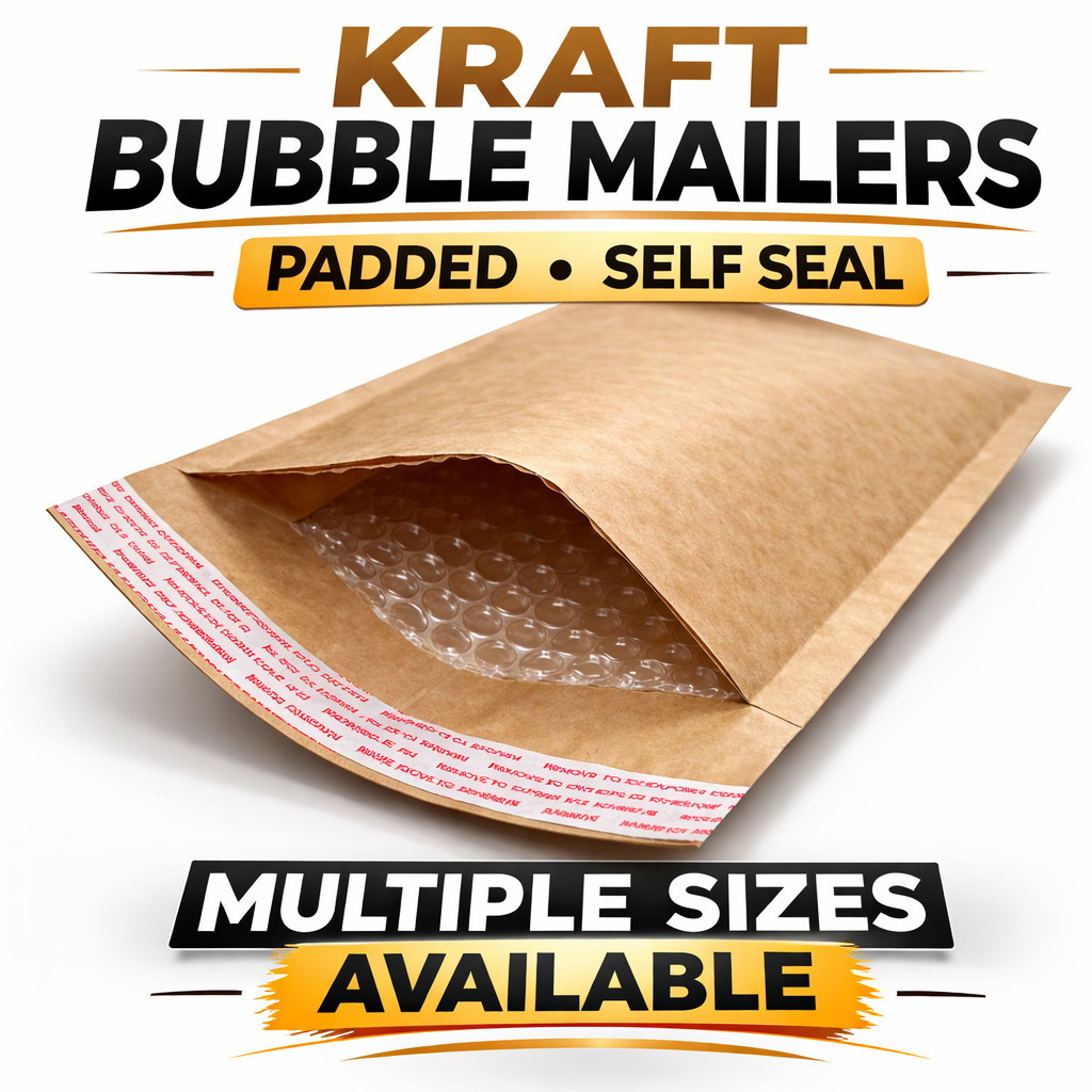 Kraft Brown Bubble Mailers Padded Shipping Envelopes Self Seal Bags #0 #2 #4