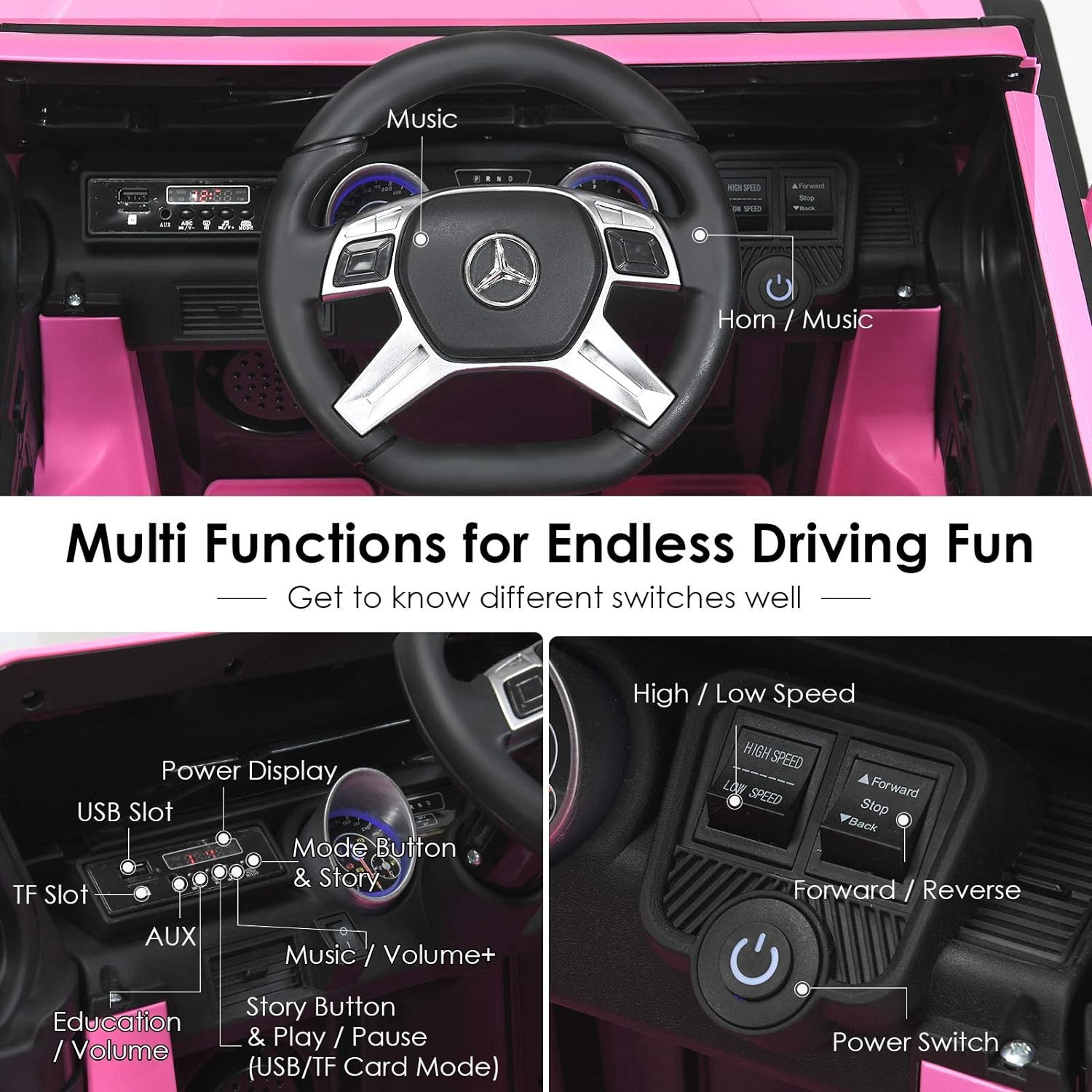 Costzon Ride on Car, Licensed Mercedes-Benz Maybach, 12V Battery Powered Vehicle