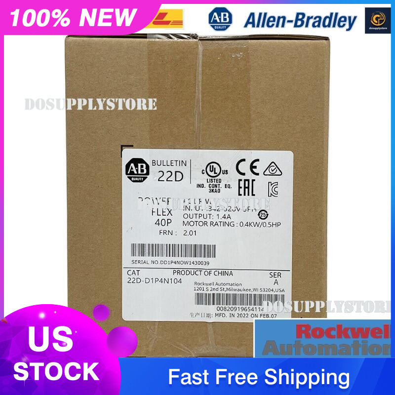 New Allen-Bradley 22D-D1P4N104 PowerFlex 40 0.4kW 0.5Hp AC Drive 22DD1P4N104