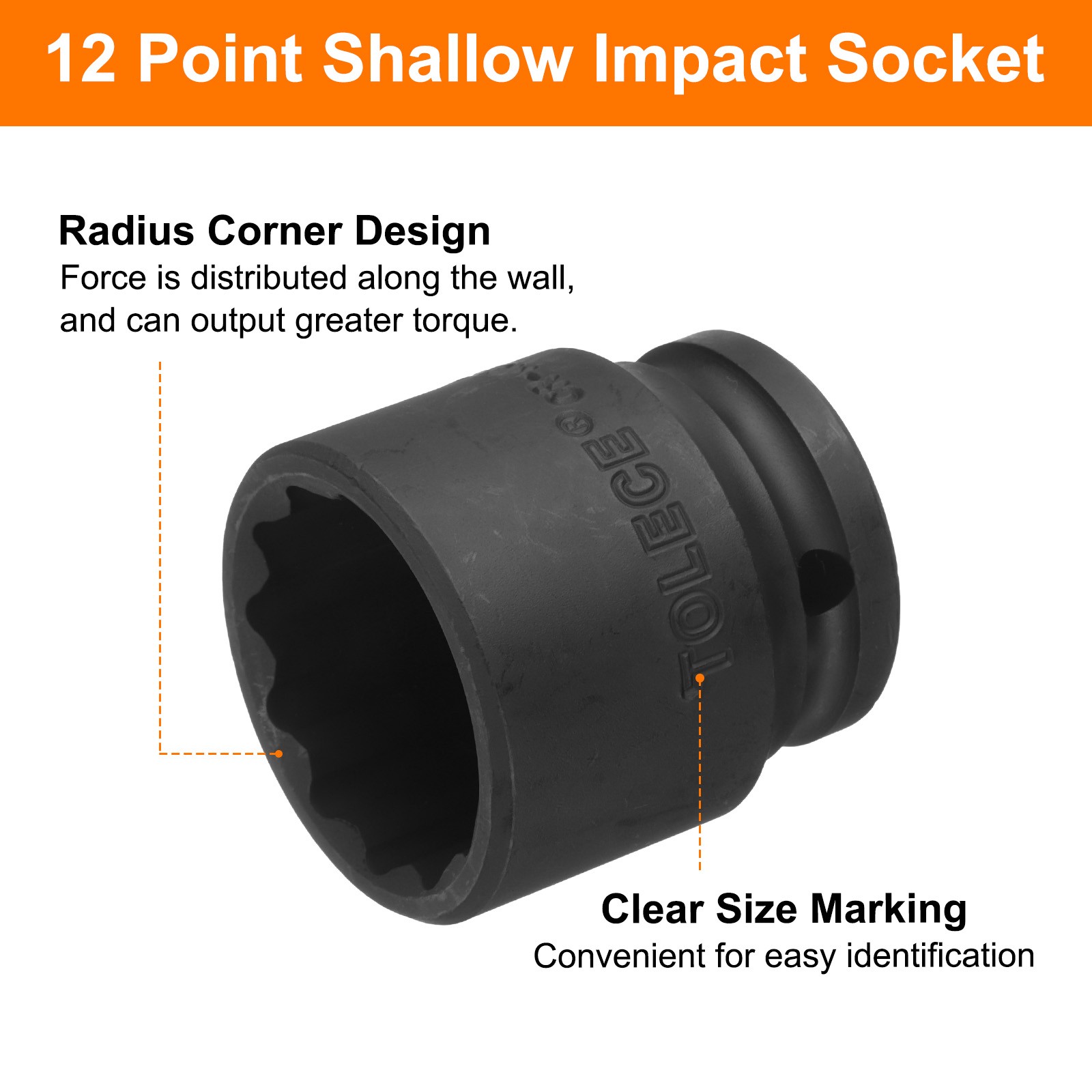 1/2″ Drive x 30mm Shallow Impact Socket 12-Point Metric CR-MO Steel
