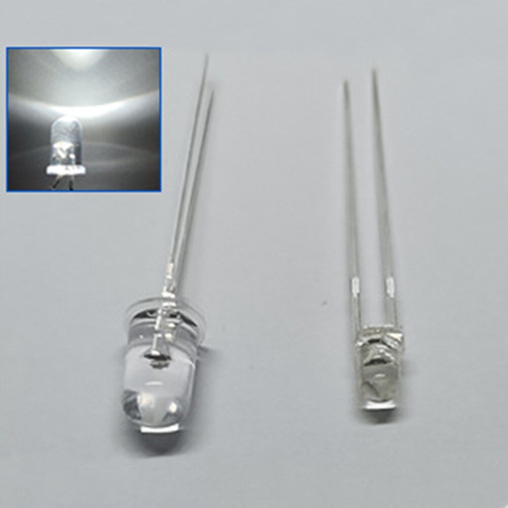 100pcs LED Round Lamp 3mm 5mm White Red Green Blue Diodes Light 12V