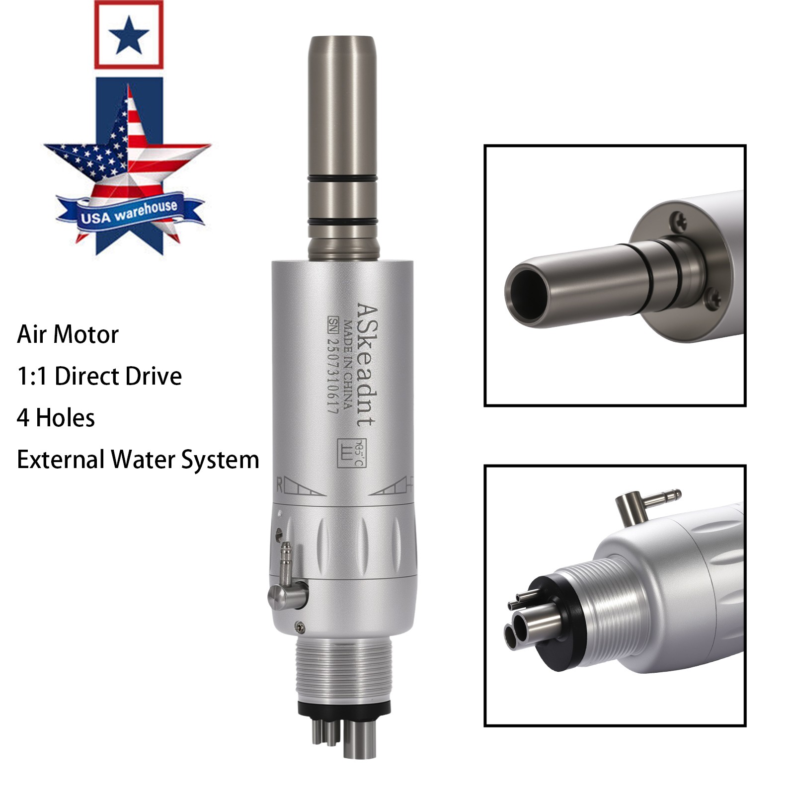 Dental Slow Low Speed Handpiece Air Motor E-type 4 Holes Micromotor NSK Style