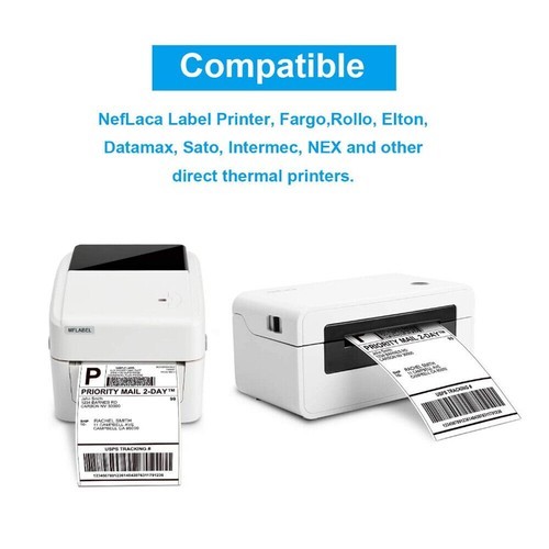 500/Stack 4×6 Fanfold Direct Thermal Shipping Labels Perforated Mailing Labels
