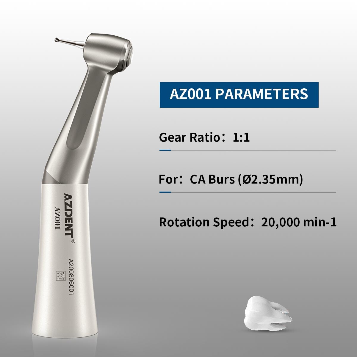 AZDENT Dental Low Speed Contra Angle Handpiece E type AZ001 Warranty