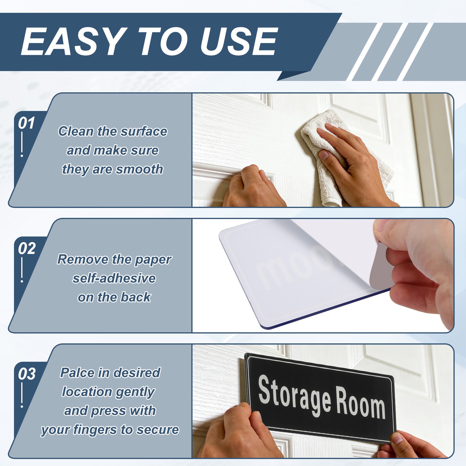 9″x3″ Electrical Room, 2Pcs Room Door Sign Self-Adhesive, Orange with Black Text