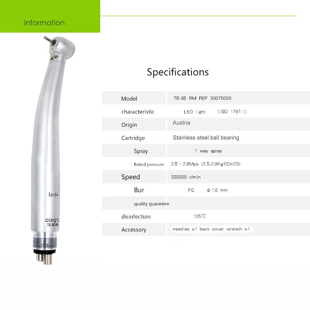 TE-95 RM Style Self power E-generator LED Dental high speed handpiece 2Holes