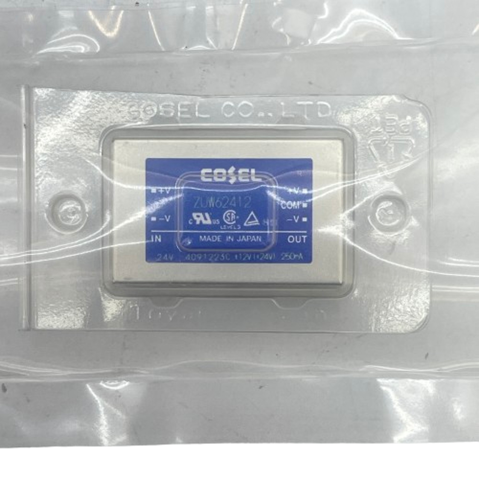 Cosel ZUW62412 Isolated DC/DC Converter 2 Output 12V -12V 250mA, 250mA 18V – 36V