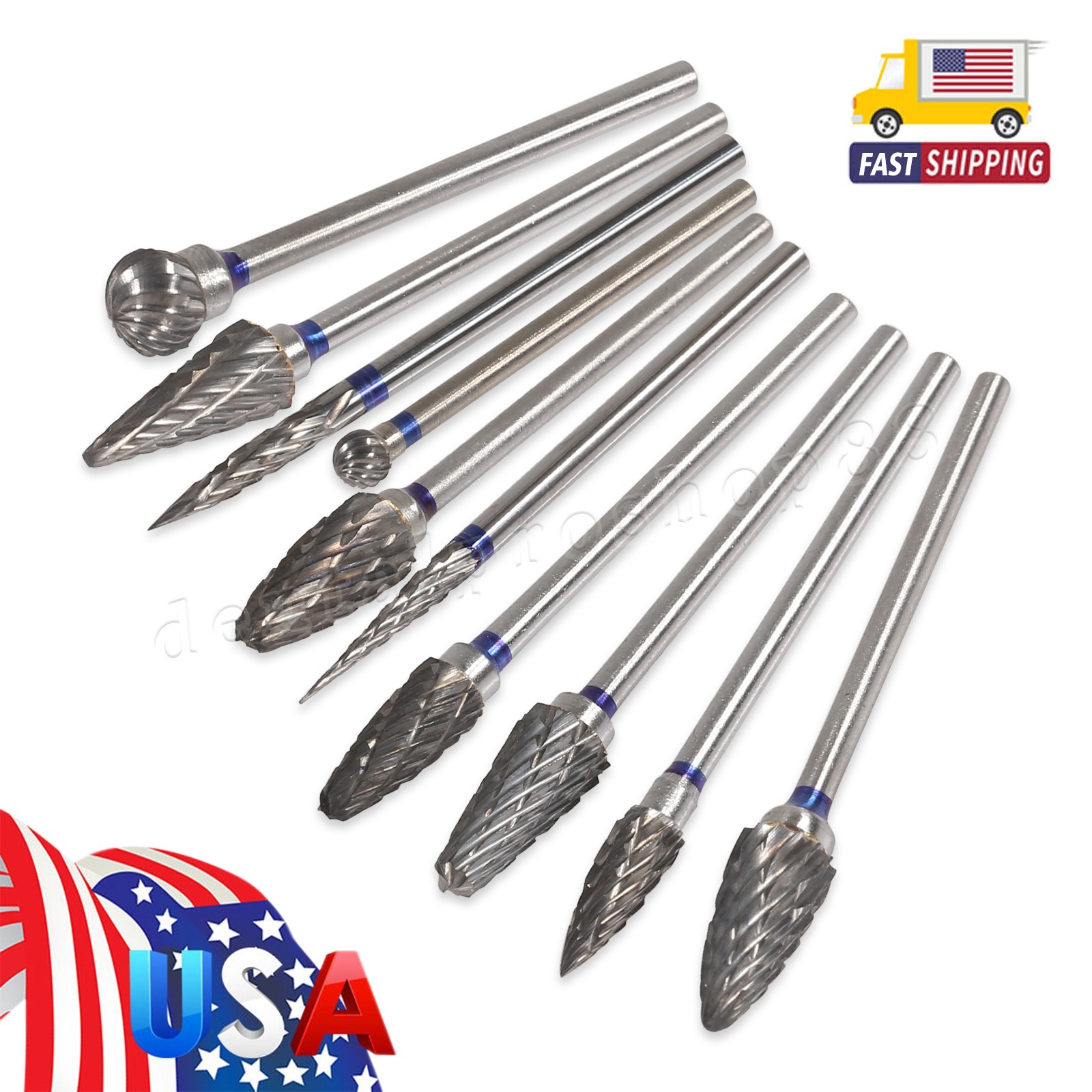10 Dental Tungsten Carbide Cutter Burs Plaster Alloy Acrylic Drill 2.35MM HP2.35
