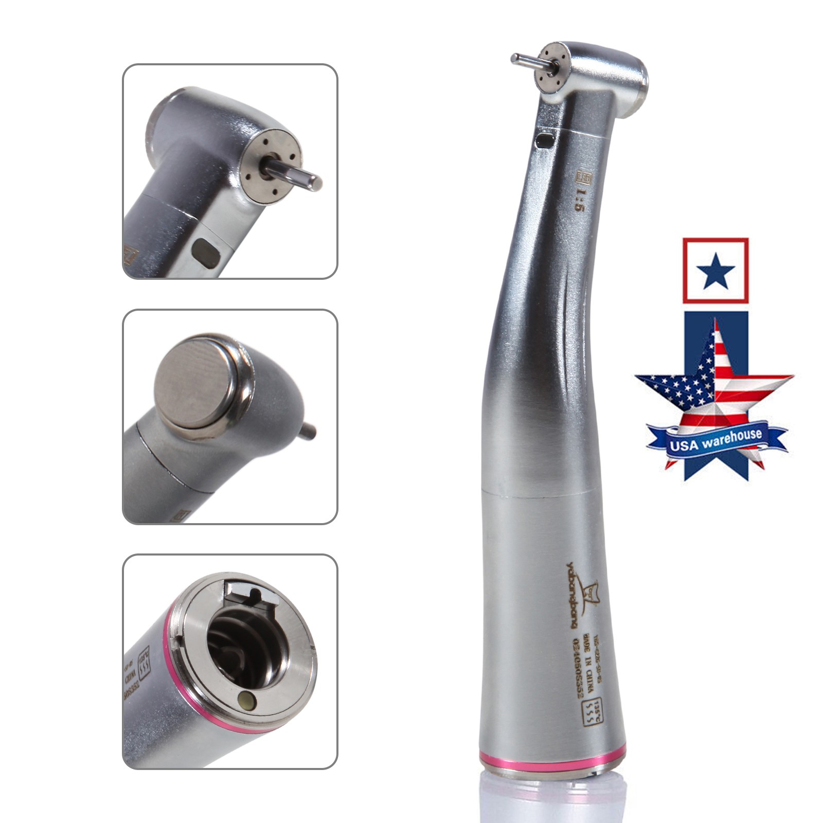 Dental 1:5 Increasing Contra Angle LED Handpiece Fit NSK Electric Motor X95L