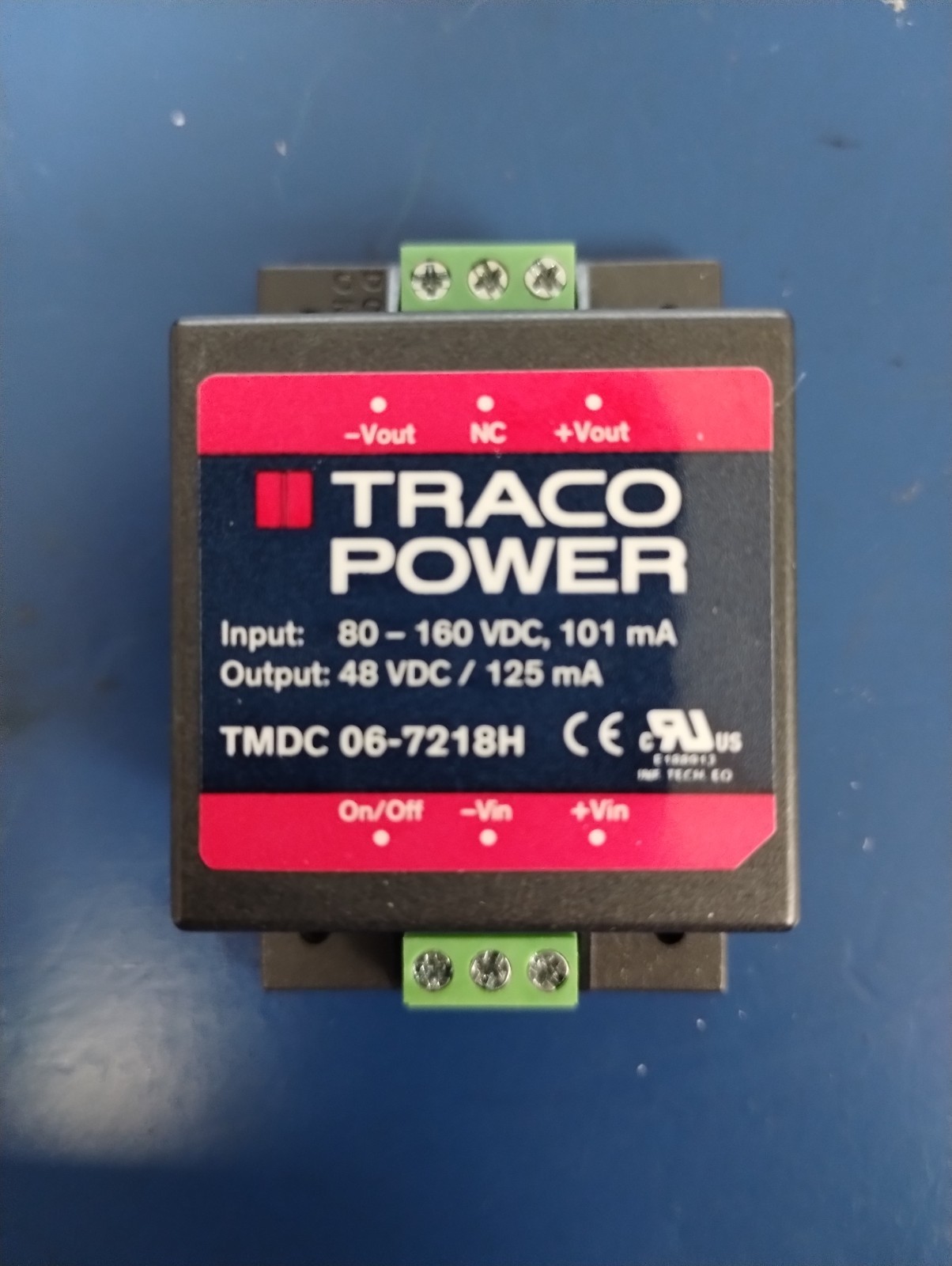TRACO POWER TMDC 06-7218H DC/DC Converter – Chassis Mount 6W 80-160Vin 48V 125mA