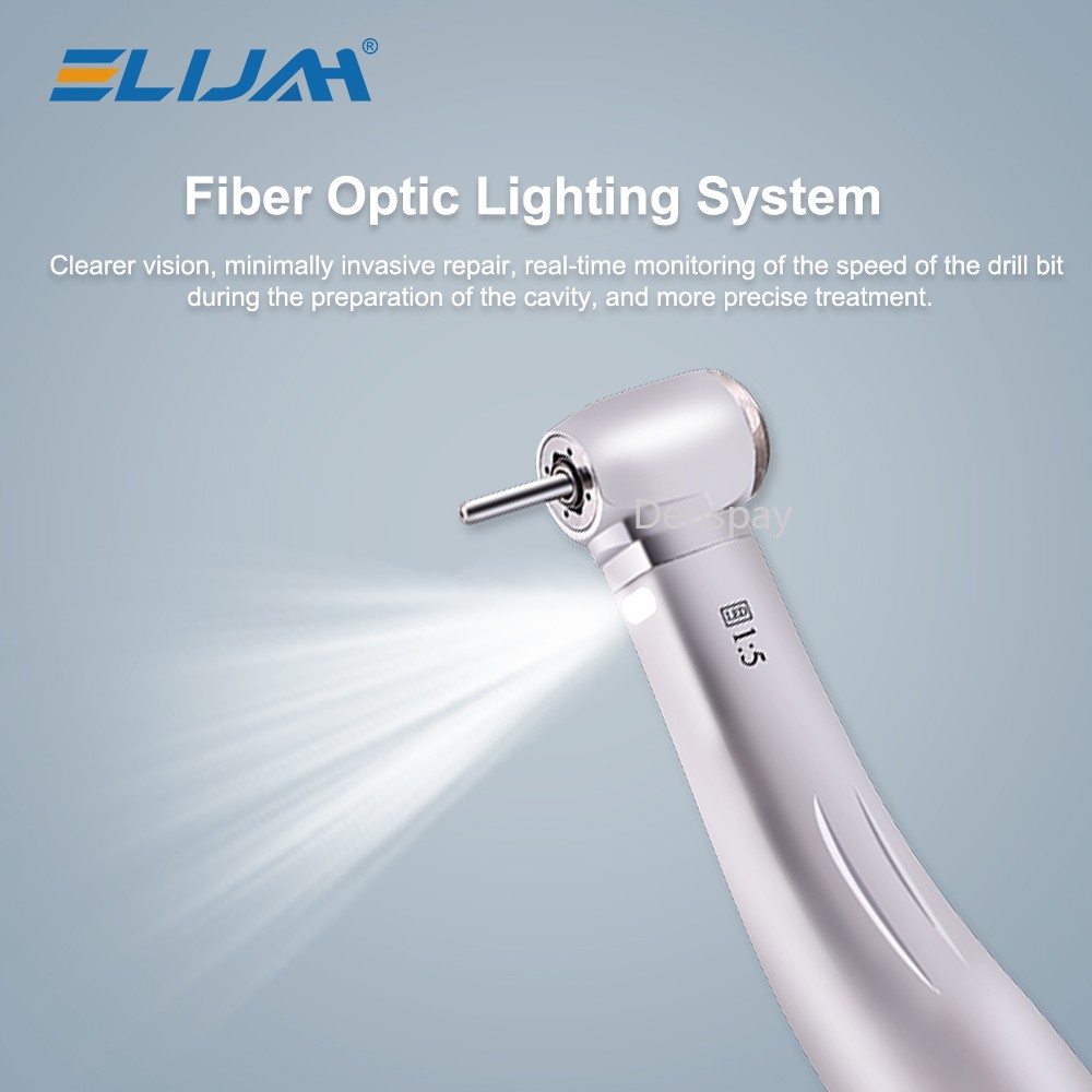 NSK Ti-MAX X95L Style Dental 1:5 LED Fiber Optic Contra Angle Handpiece Red Ring