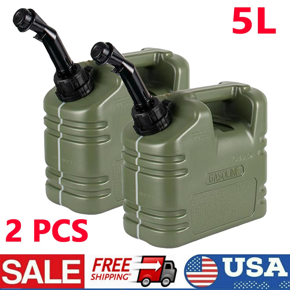 2X 1 Gallon Gas Can Fuel Storage Container No-Spill w/ Visible Stripe Portable
