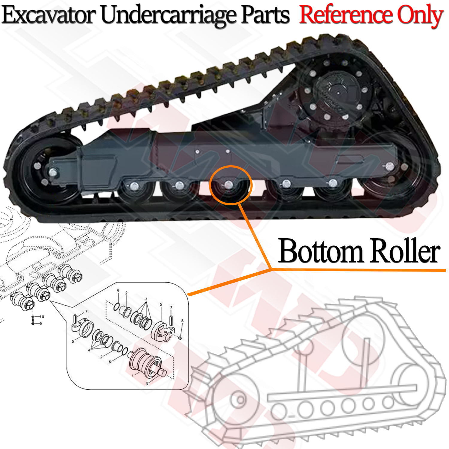 2/4/6/8PCS Track Roller Bottom Roller for IHI IHI30NX-2 Excavator Undercarriage