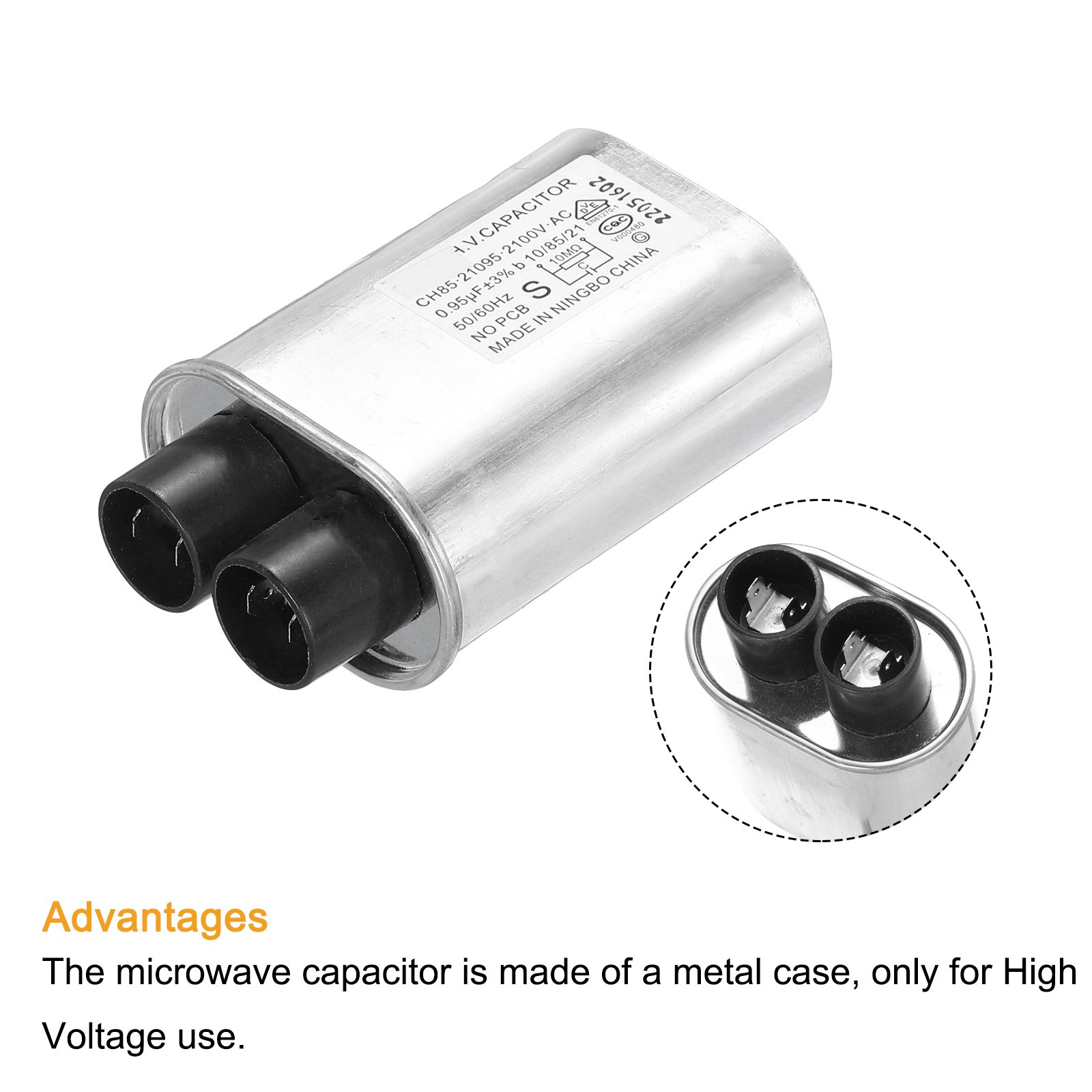 Microwave Capacitor Replacement High Voltage Oven Capacitor 2100VAC 0.95uf