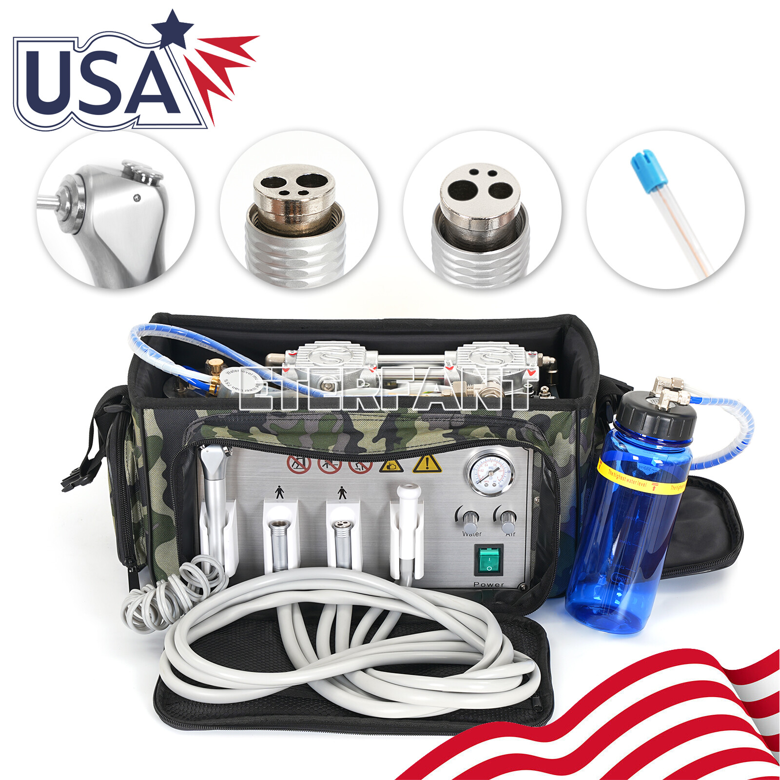 ETERFANT Dental Turbine Unit/Delivery Unit Air Compressor Suction System 4Hole