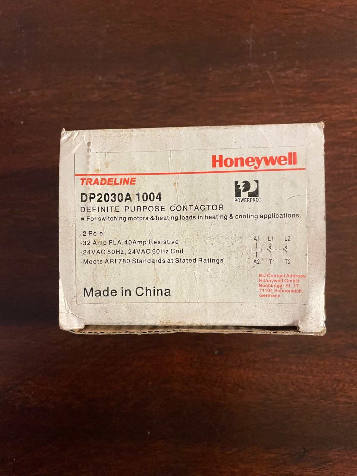 Brand New – Honeywell DP2030A1004 24V 30A 2 pole Contactor