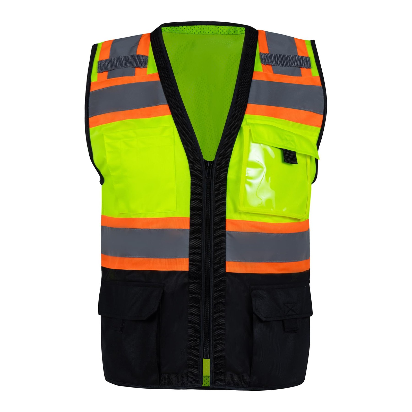 Safety Vest for Men High Visibility Mesh Vest Reflective with 8 Pockets and Z…
