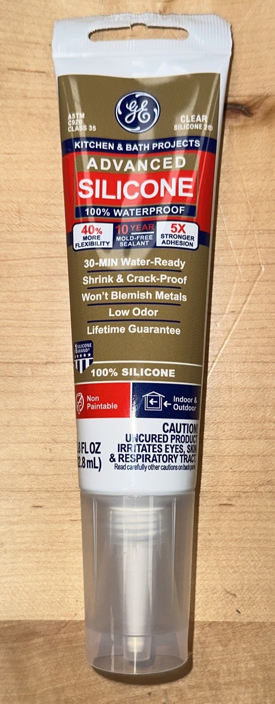GE Advanced Silicone Caulk for Kitchen & Bathroom – 100% Waterproof Silicone…