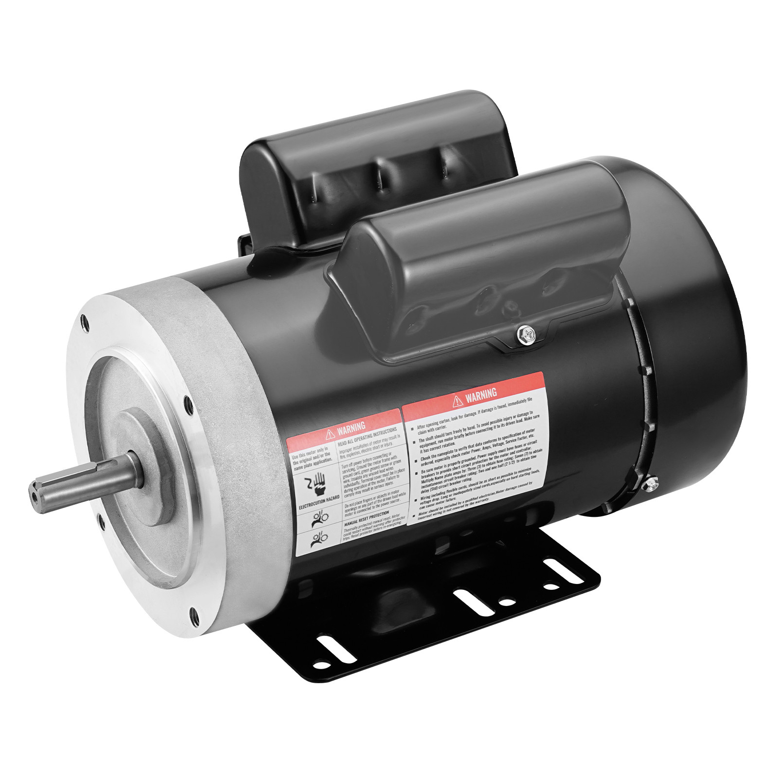 VEVOR 1.5HP Electric Motor 3450RPM 56C Frame 1-Phase 5/8″ Keyed Shaft 115V/230V