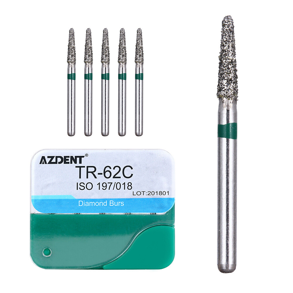 AZDENT Dental Diamond Burs For High Speed Handpiece Medium FG 1.6MM 20 Boxes