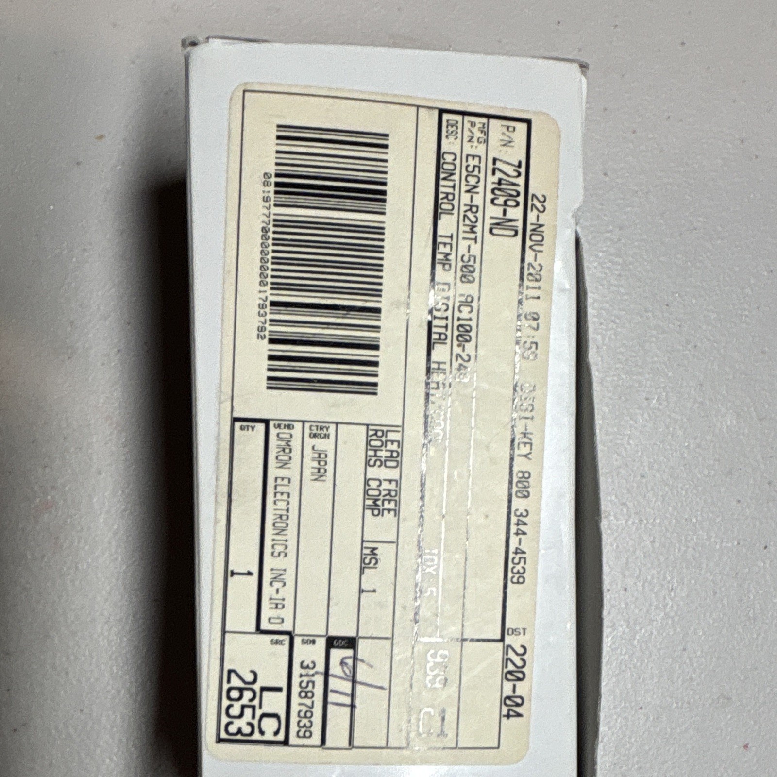 Omron E5CN Digital Temperature Controller Module, MPN E5CN-R2MT-500-not tested