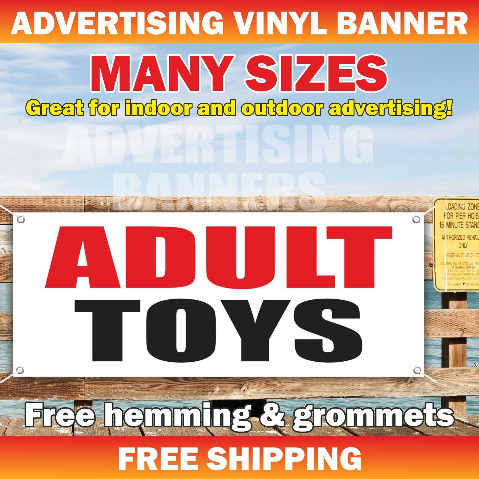 ADULT TOYS Advertising Banner Vinyl Mesh Sign Sex Novelty Shop