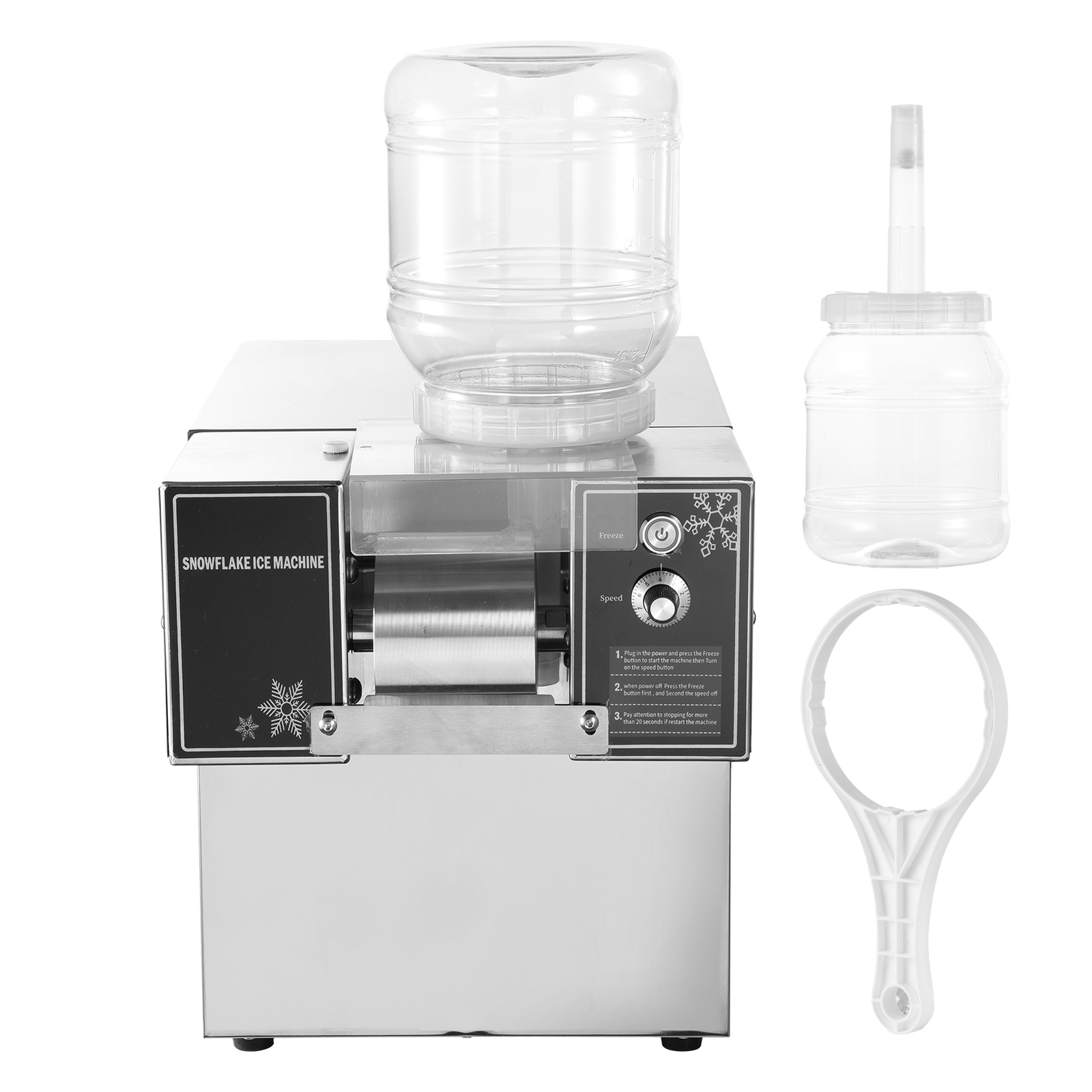 Commercial Snowflake Machine Ice Shaver Snow Cone Shaving Maker Adjustable Speed