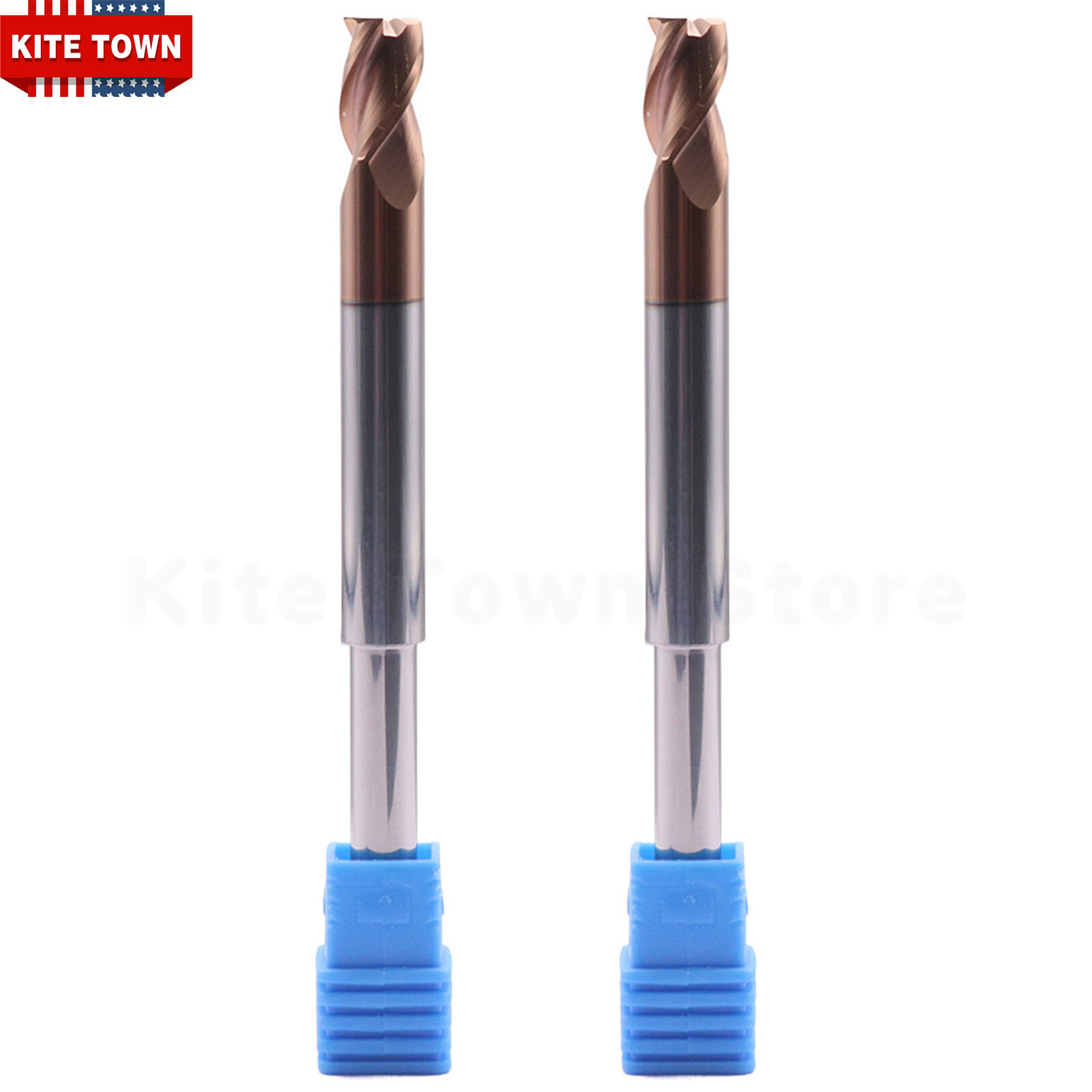 2Pcs 3 Flute Carbide 5/16″ 1/4″ Shank End Mills For Aluminum – TiSiN Coated