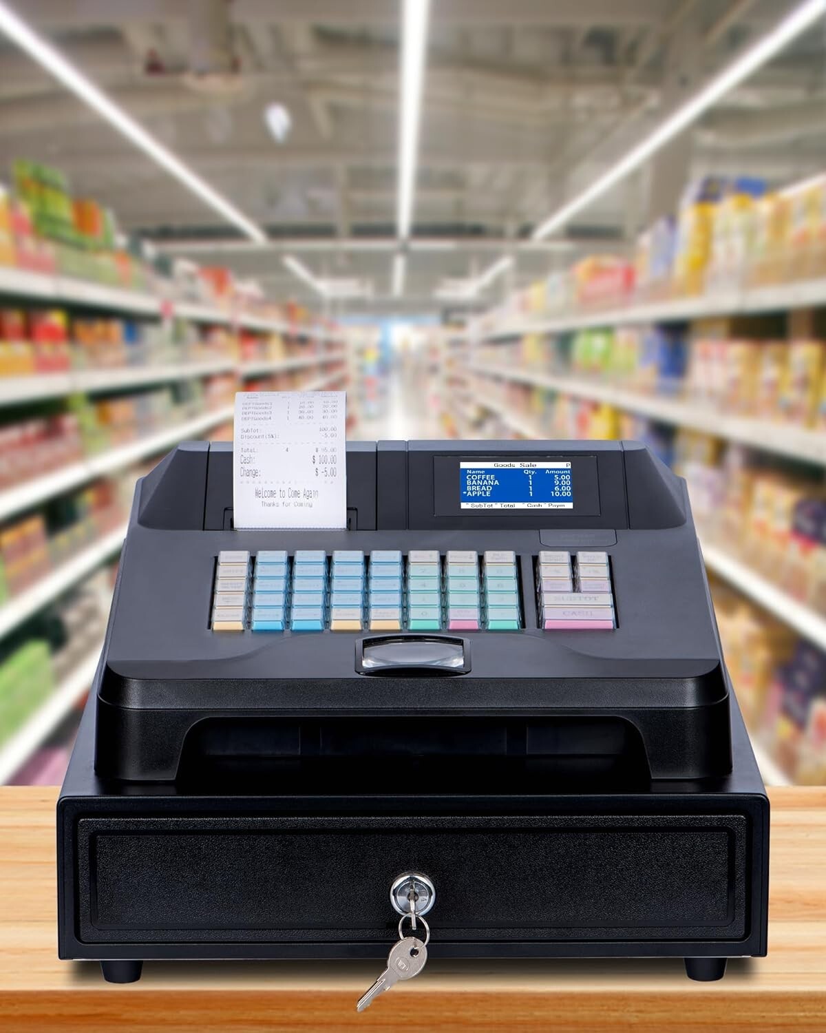 Smart Cash Register for Business POS System Waterproof Oil-Proof Cash Drawer Ret
