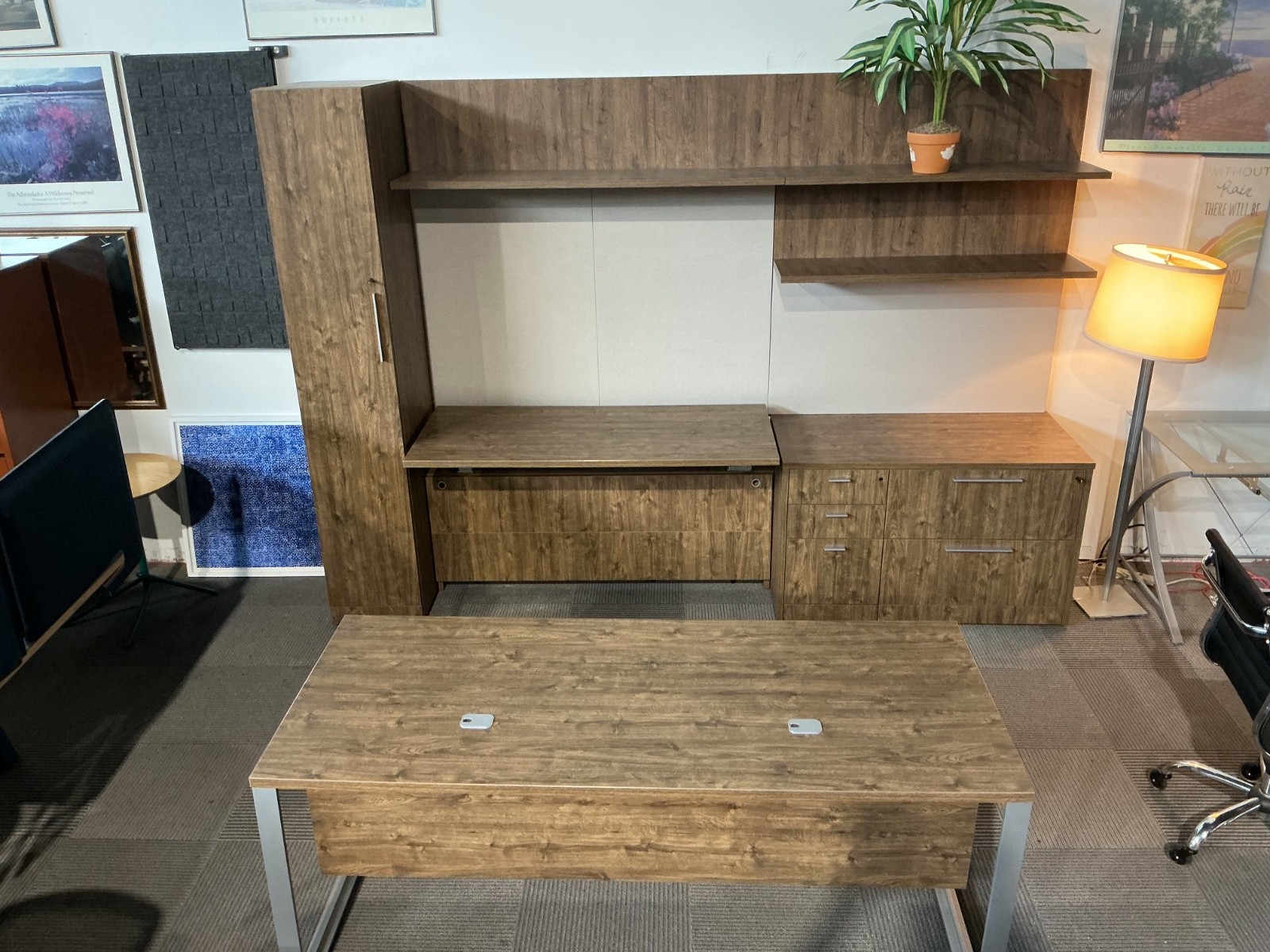 Full Private Office Set by Knoll in Modern Walnut Finish