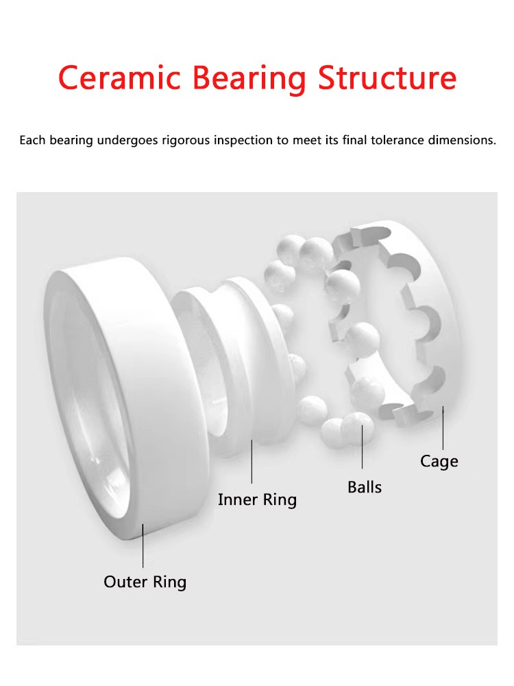 Miniature ZrO2 Zirconia Full Ceramic Ball Bearing Resistant Corrosion Bearings