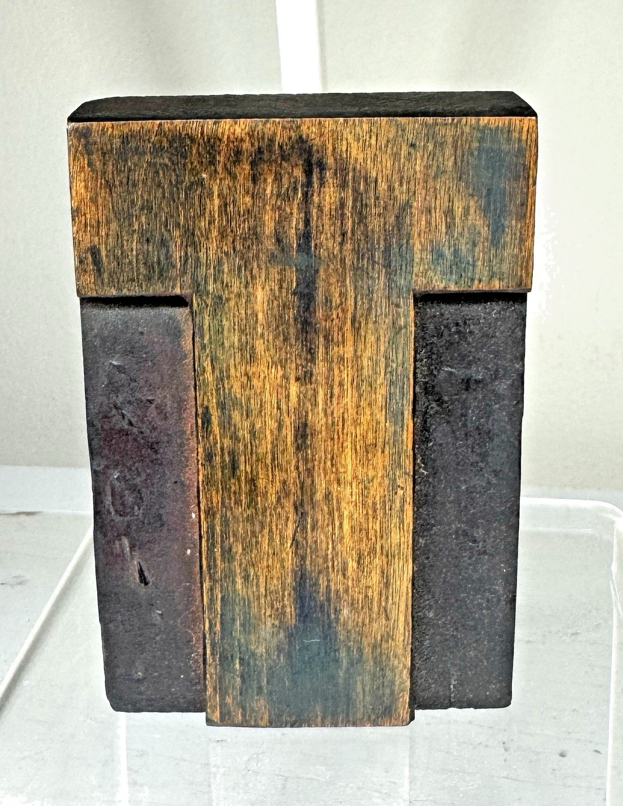 Vintage Large Wood Letter T “T” Letterpress Print Type UNIQUE FONT 4″