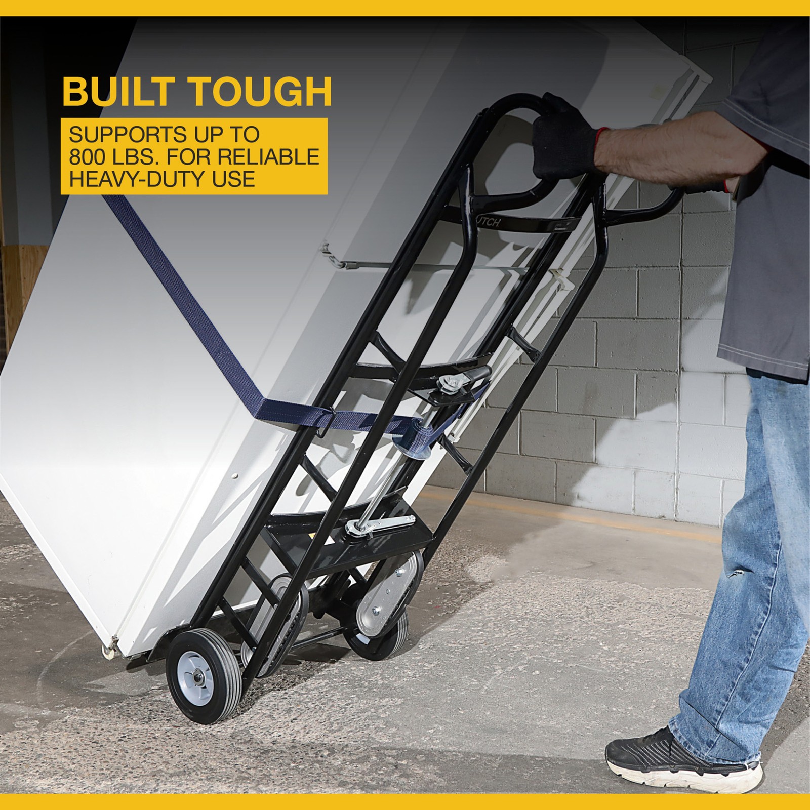 Klutch Appliance Hand Truck, 800-Lb. Capacity, 58-1/4in.H