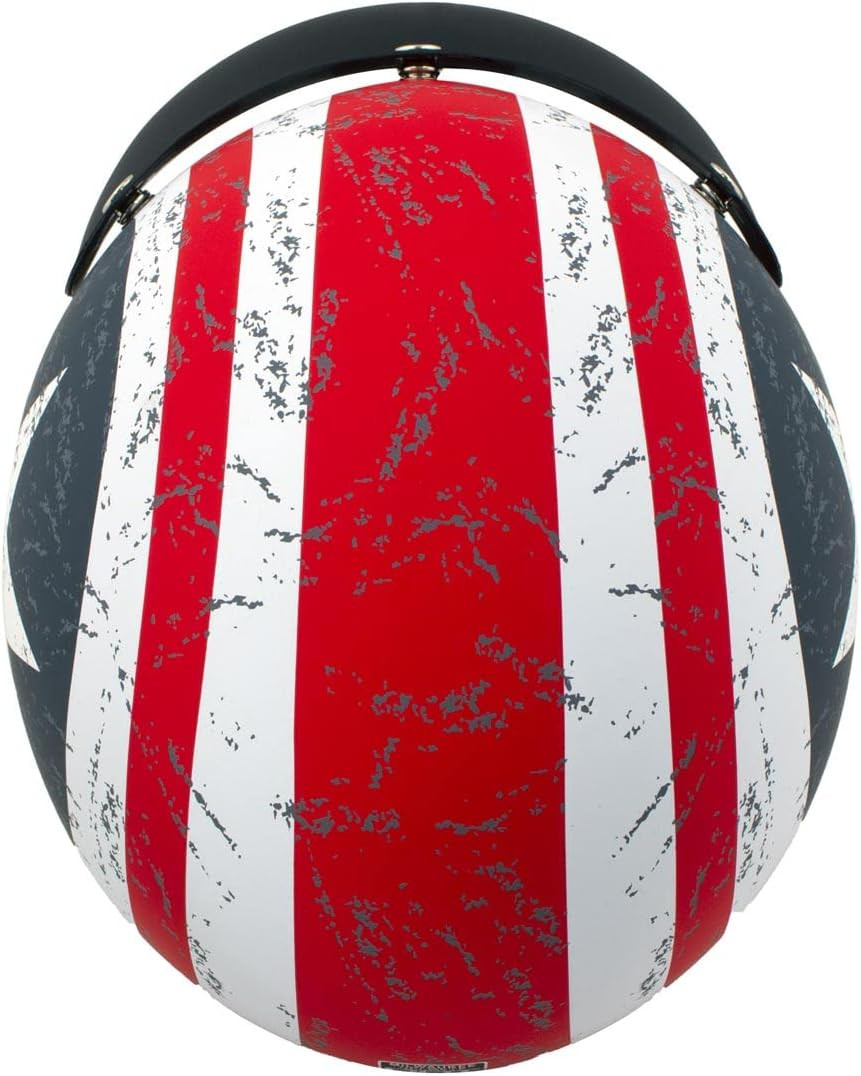 MPH9701DOT ‘Maverick’ 3/4 Open Face Stars and Stripes Motorcycle Helmet for Men