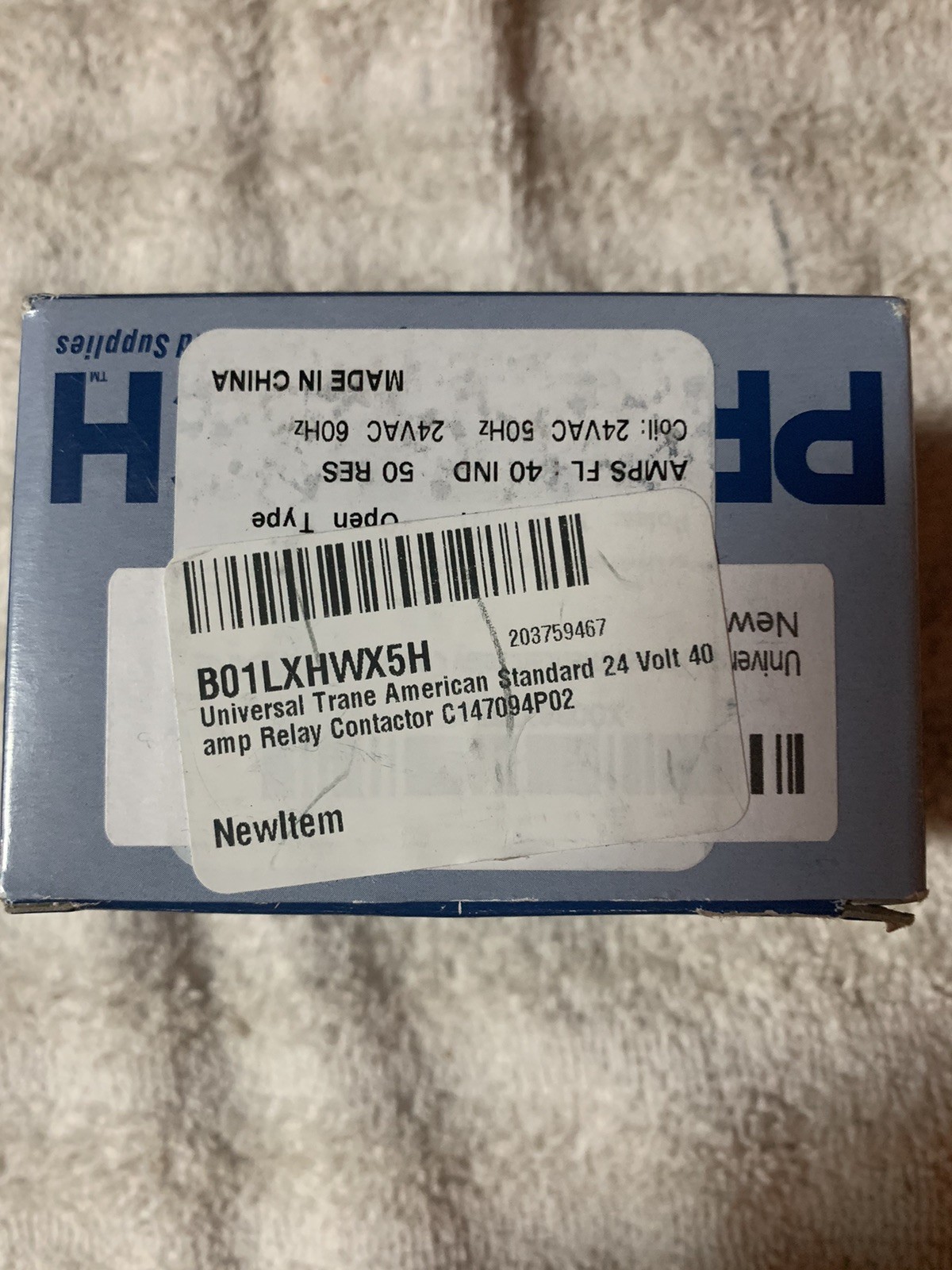 Universal Trane American Standard 24 Volt 40 Amp Relay Contactor C147094P02