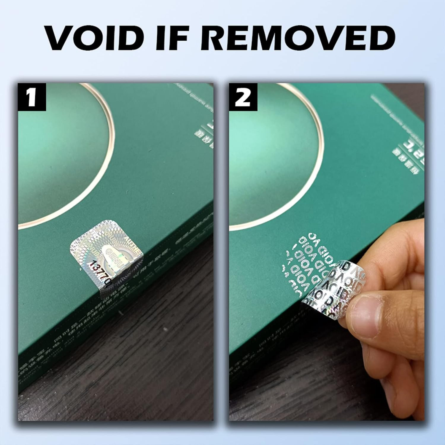 Dose Not Apply 300 Pcs Authentic Hologram Labels/Stickers Silver Transfer Tamper