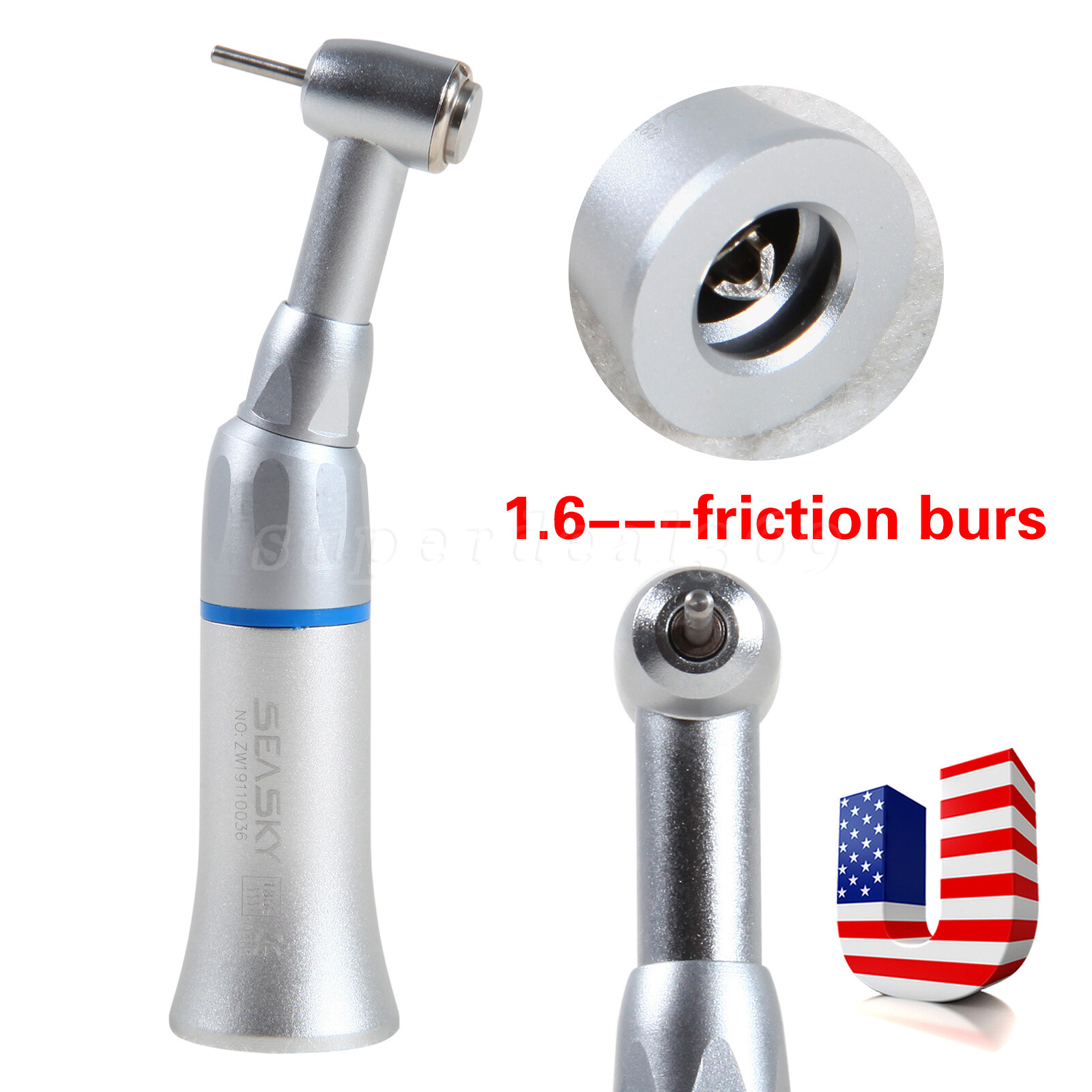 Dental Low Speed Contra Angle Handpiece Push/Latch E-type Fit FG1.6mm /RA2.35mm