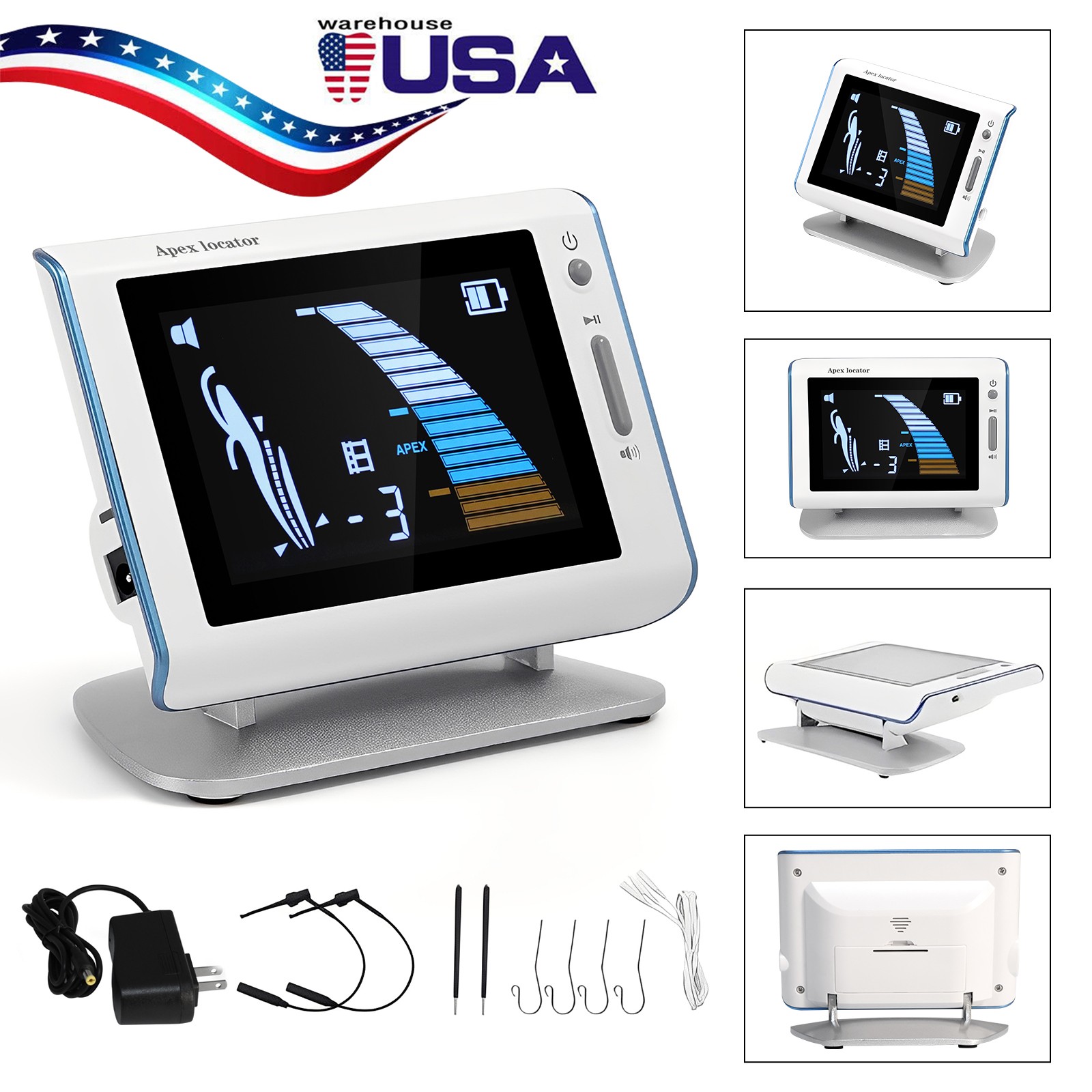 Dental Cordless LED Endo Motor 16:1 Contra Angle/4.5″LCD Apex Locator Root Canal