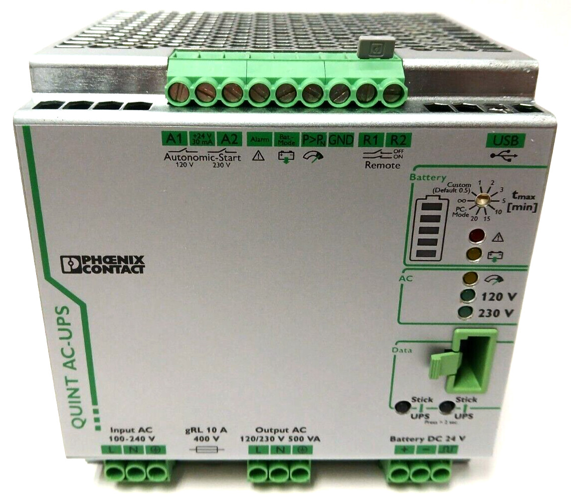 PHOENIX CONTACT UNINTERRUPTIBLE POWER SUPPLY QUINT-UPS/1AC/1AC/500 VA