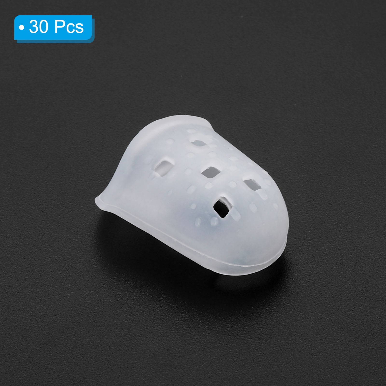 30 x Rubber Finger Tips Silicone Thumb Fingertip Covers Pads Thimble Clear Small