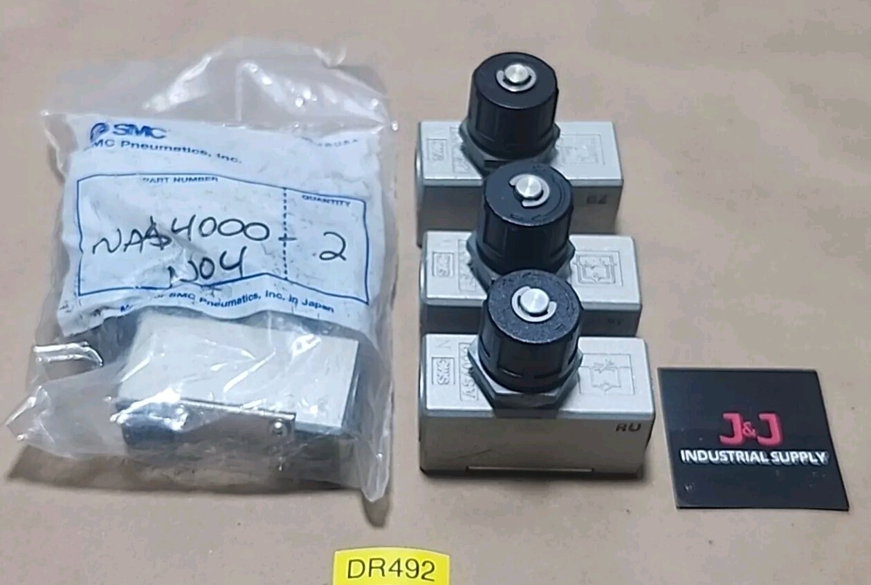 *NEW SURPLUS* [5] SMC NAS4000-N04 Adjustable Speed Valves + Warranty!